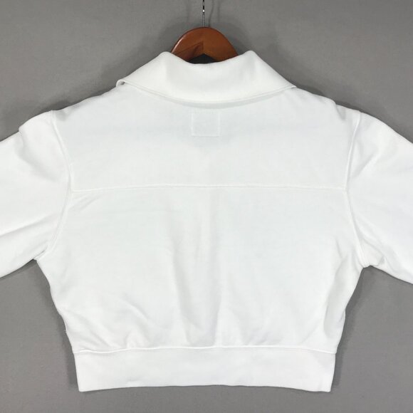 Abercrombie & Fitch Sweatshirt Women's Small White Pullover Cropped Balloon Soft - Picture 10 of 14
